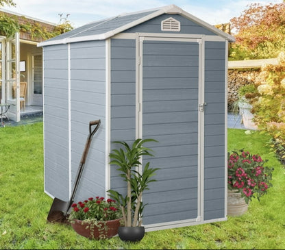 EcoSheds™ MEDIUM 4x6ft White RESIN Outdoor Storage Shed