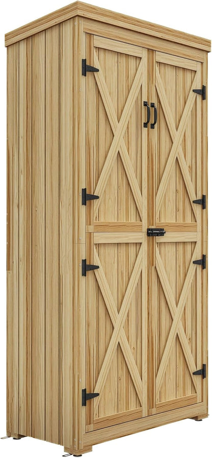EcoSheds™ Wooden Outdoor Storage Shed 2.6x1.5ft with Metal Roof