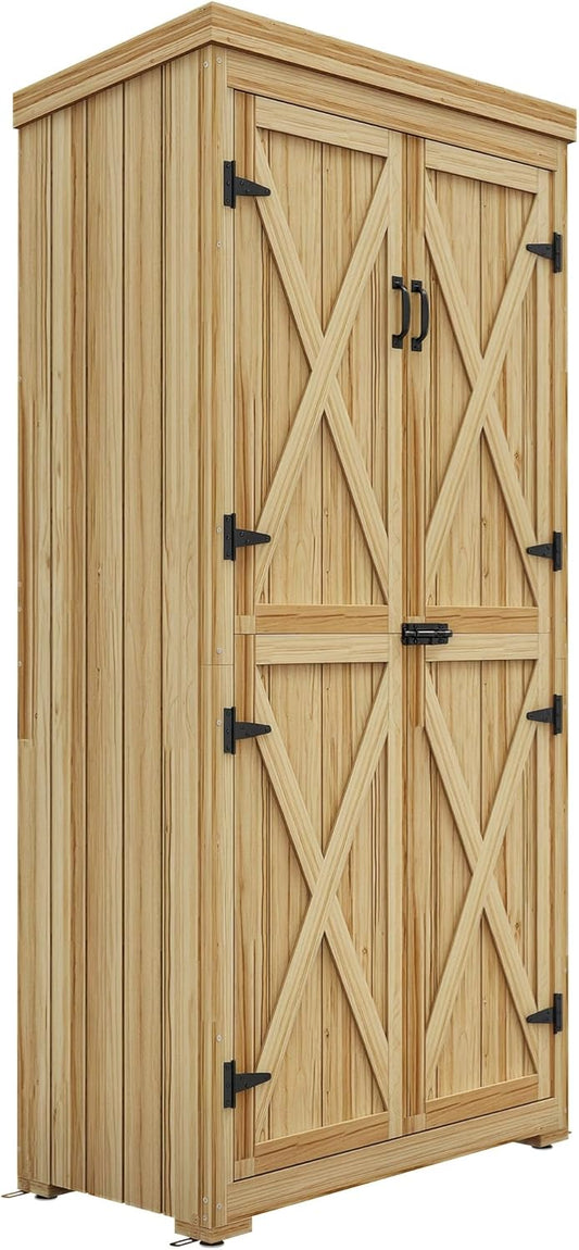 EcoSheds™ Wooden Outdoor Storage Shed 2.6x1.5ft with Metal Roof