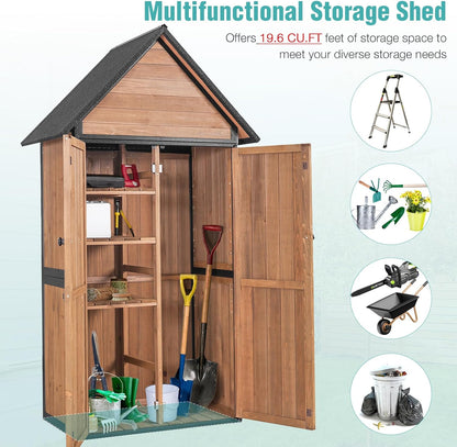 EcoSheds™ Wooden Outdoor Storage Shed 2.5x1.4ft with Metal frame structure