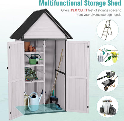 EcoSheds™ Wooden Outdoor Storage Shed 2.5x1.4ft with Metal frame structure