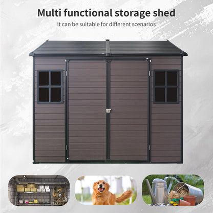 EcoSheds™ LARGE 8x6ft RESIN Outdoor Storage Shed