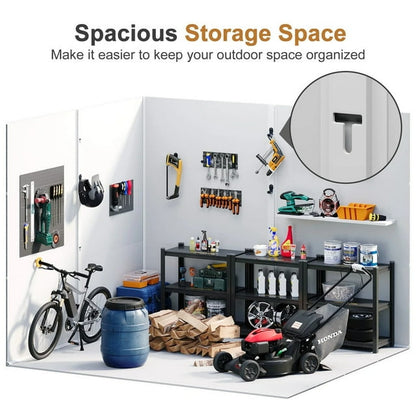 EcoSheds™ LARGE 6x8ft Silver RESIN Outdoor Storage Shed