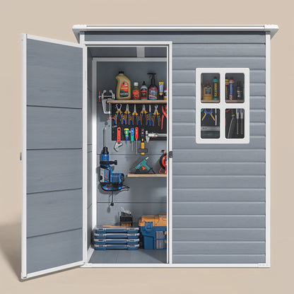 EcoSheds™ SMALL 5x3ft Dark Gray RESIN Outdoor Storage Shed