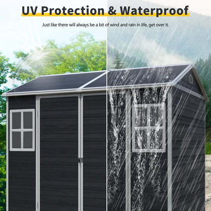 EcoSheds™ LARGE 8x6ft RESIN Outdoor Storage Shed