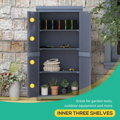 EcoSheds™ Wooden Outdoor Storage Shed 2.6x1.5ft with Metal Roof