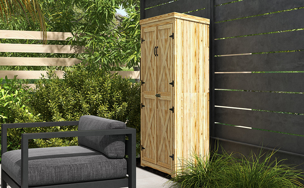 EcoSheds™ Wooden Outdoor Storage Shed 2.6x1.5ft with Metal Roof