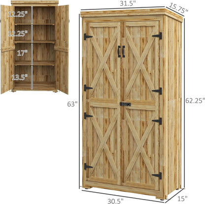 EcoSheds™ Wooden Outdoor Storage Shed 2.6x1.5ft with Metal Roof
