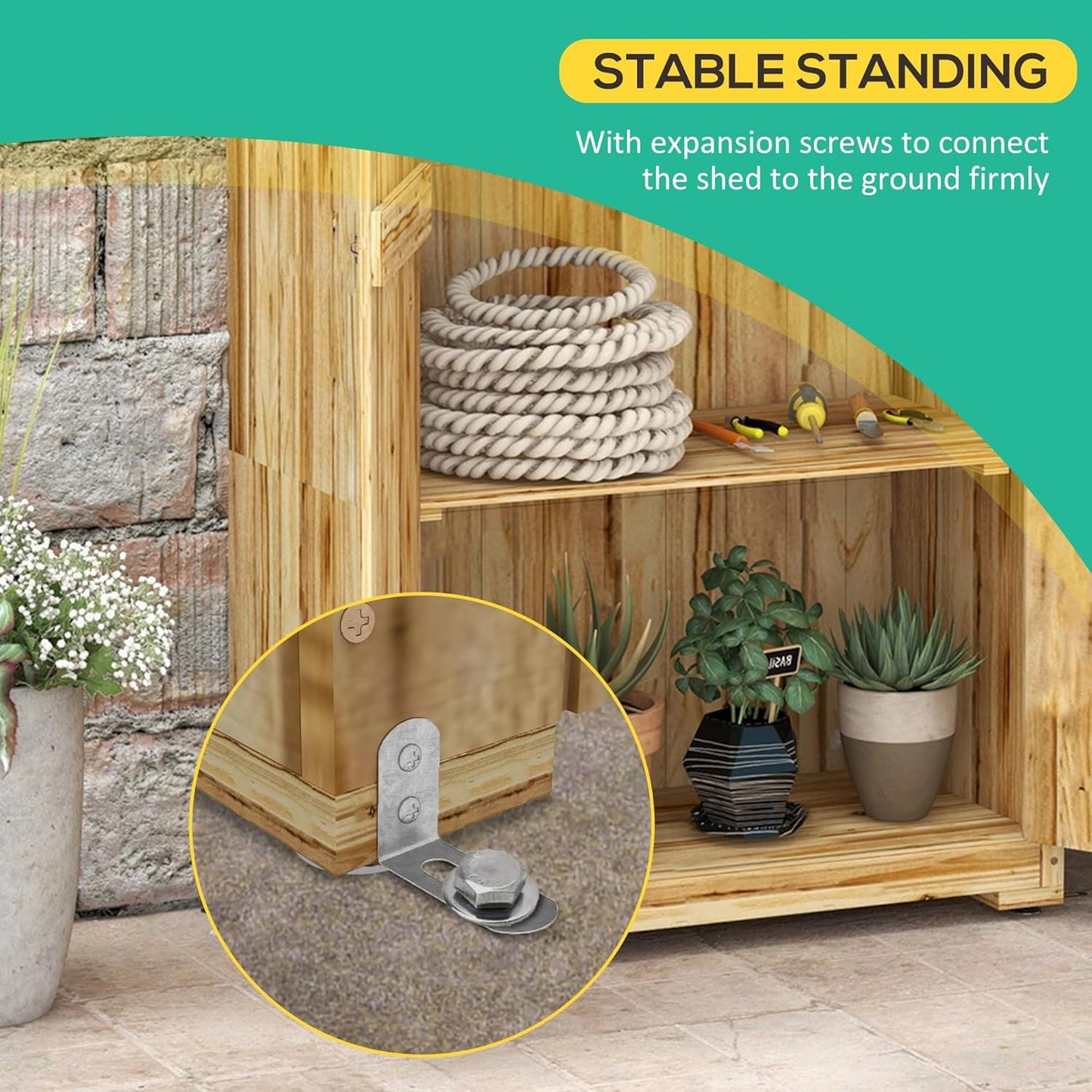 EcoSheds™ Wooden Outdoor Storage Shed 2.6x1.5ft with Metal Roof
