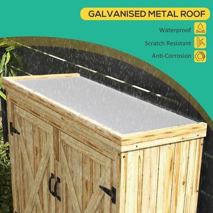 EcoSheds™ Wooden Outdoor Storage Shed 2.6x1.5ft with Metal Roof
