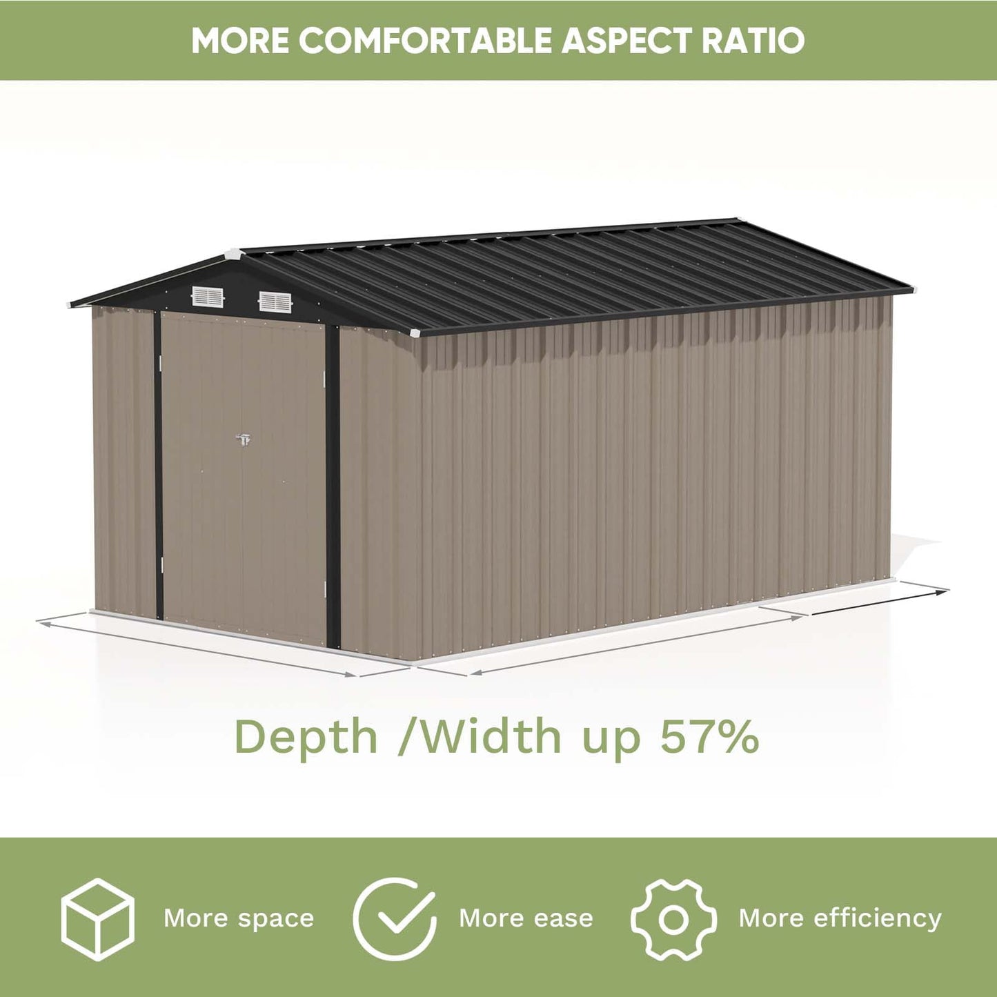 EcoSheds™ EXTRA LARGE 8x12ft METAL Outdoor Storage Sheds