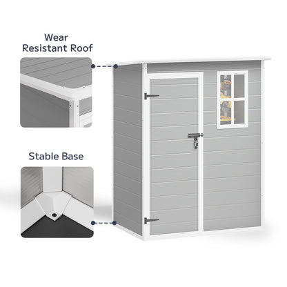 EcoSheds™ SMALL 5x3ft Gray RESIN Outdoor Storage Shed