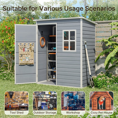 EcoSheds™ SMALL 5x3ft Dark Gray RESIN Outdoor Storage Shed