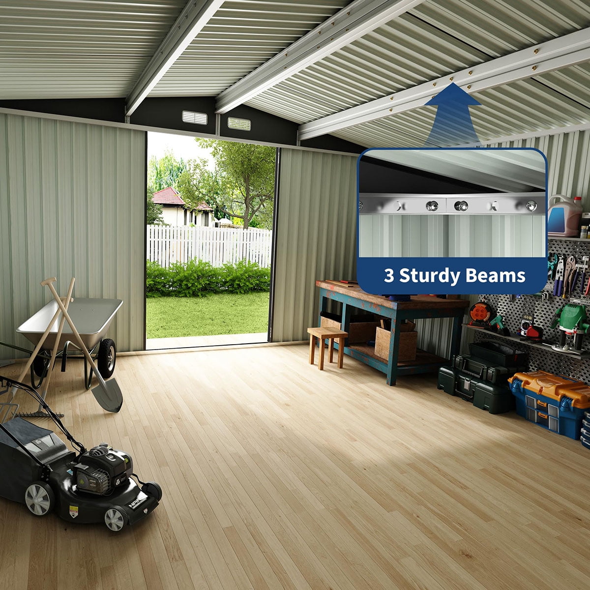 EcoSheds™ EXTRA LARGE 8x10ft METAL Outdoor Storage Shed
