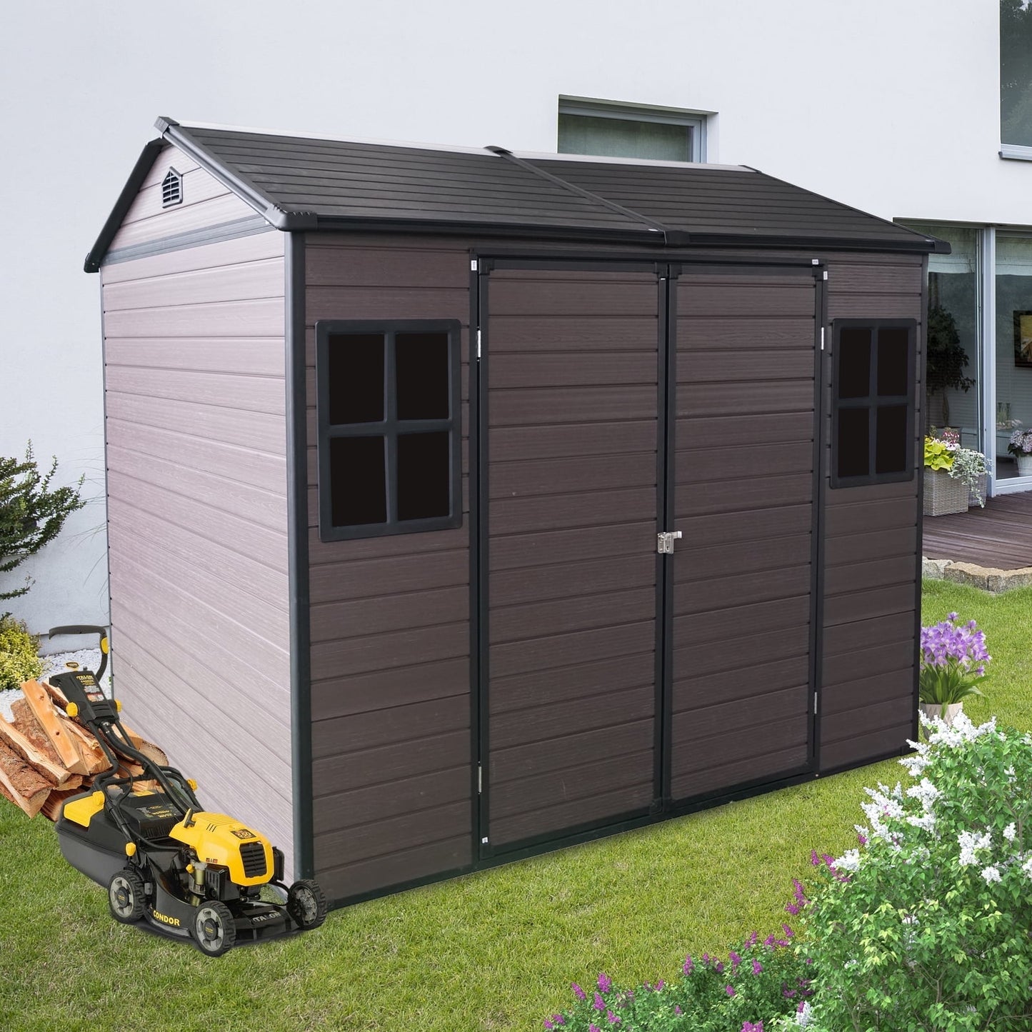 EcoSheds™ LARGE 8x6ft RESIN Outdoor Storage Shed