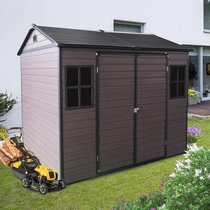 EcoSheds™ LARGE 8x6ft RESIN Outdoor Storage Shed
