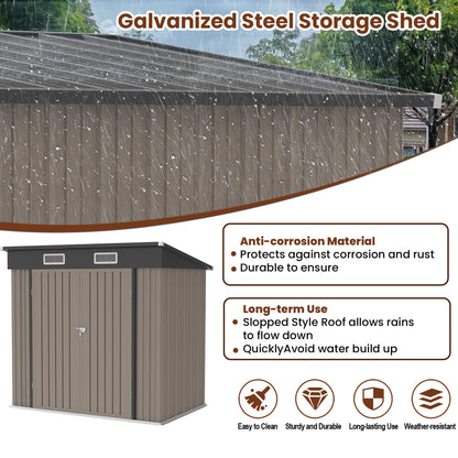 EcoSheds™ MEDIUM 6x4ft Light Brown METAL Outdoor Storage Shed