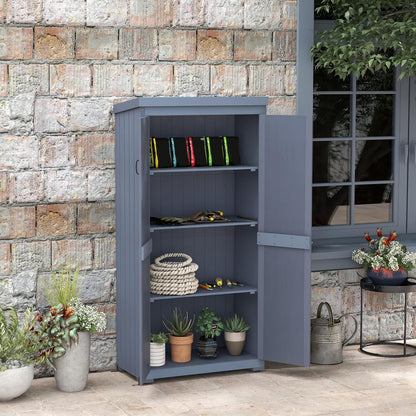 EcoSheds™ Wooden Outdoor Storage Shed 2.6x1.5ft with Metal Roof