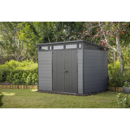EcoSheds™ EXTRA LARGE Modern 9x7ft RESIN Outdoor Storage Shed