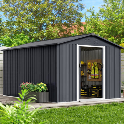 EcoSheds™ EXTRA LARGE 8x15ft METAL Sliding Door Outdoor Storage Sheds