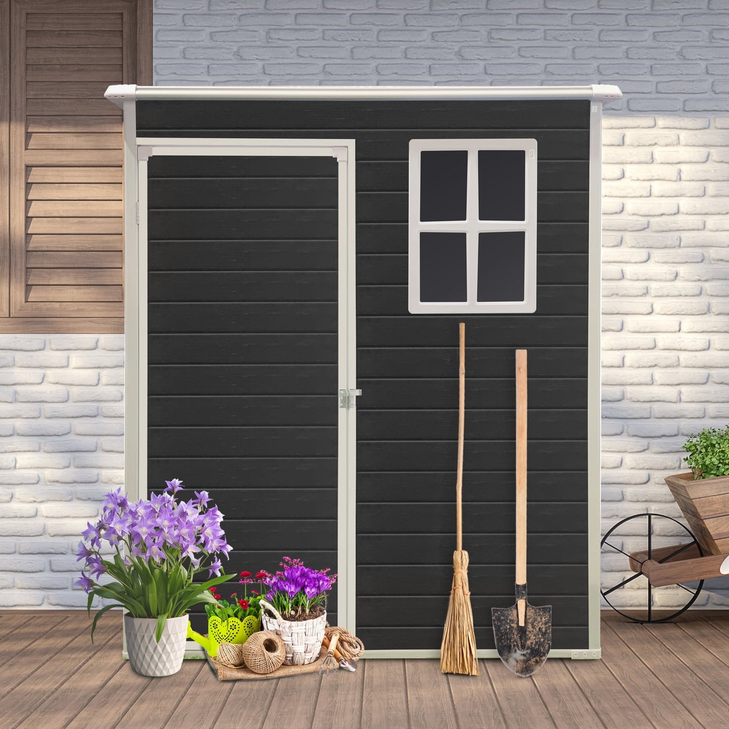 EcoSheds™ SMALL 5x3ft Black RESIN Outdoor Storage Shed