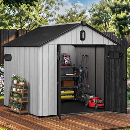 EcoSheds™ EXTRA LARGE Modern 8x8ft RESIN Outdoor Storage Shed