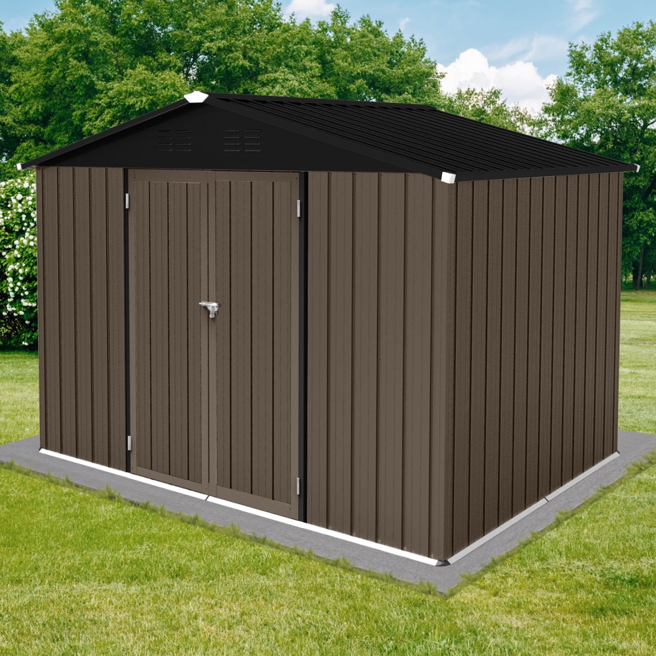 EcoSheds™ LARGE 6x8ft METAL Outdoor Storage Shed