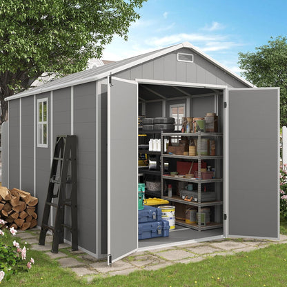 EcoSheds™ EXTRA LARGE Modern 8x10ft RESIN Outdoor Storage Shed
