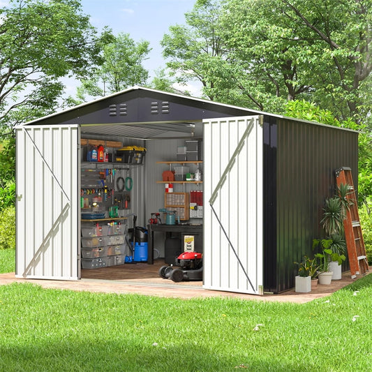 EcoSheds™ LARGE 6x8ft METAL Outdoor Storage Shed