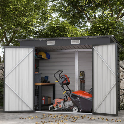EcoSheds™ LARGE 6x8ft METAL Outdoor Storage Shed