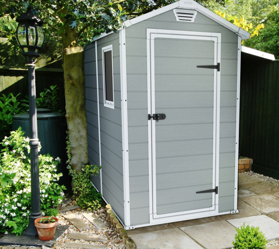 EcoSheds™ MEDIUM 4x6ft Gray RESIN Outdoor Storage Shed