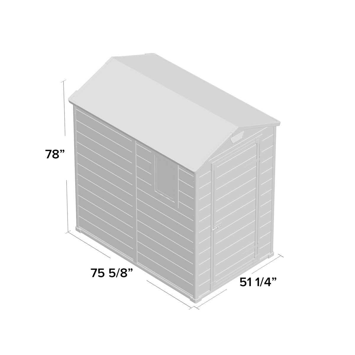 EcoSheds™ MEDIUM 4x6ft Gray RESIN Outdoor Storage Shed