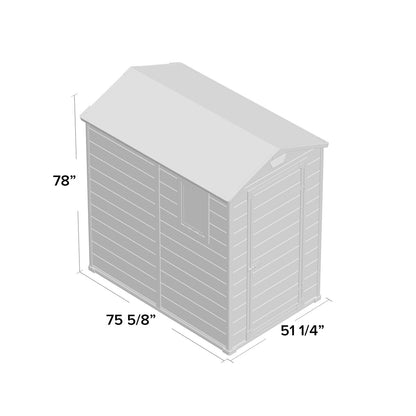 EcoSheds™ MEDIUM 4x6ft Gray RESIN Outdoor Storage Shed