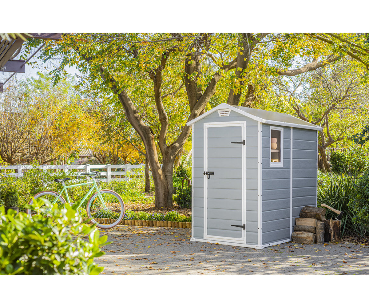 EcoSheds™ MEDIUM 4x6ft Gray RESIN Outdoor Storage Shed