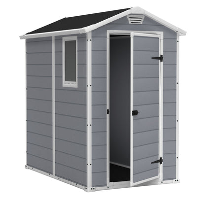 EcoSheds™ MEDIUM 4x6ft Gray RESIN Outdoor Storage Shed