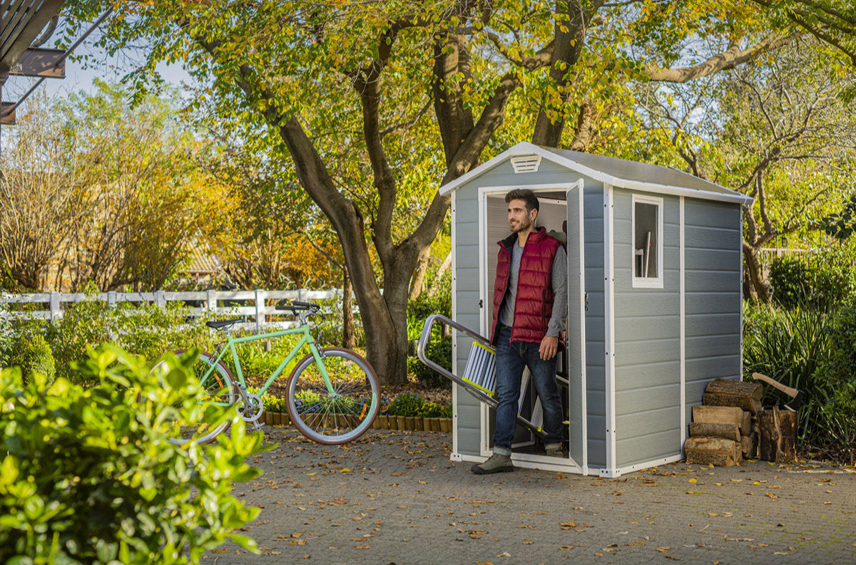 EcoSheds™ MEDIUM 4x6ft Gray RESIN Outdoor Storage Shed