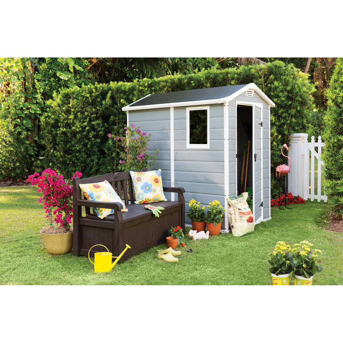 EcoSheds™ MEDIUM 4x6ft Gray RESIN Outdoor Storage Shed