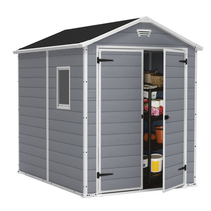 EcoSheds™ LARGE 6x8ft Gray RESIN Outdoor Storage Shed