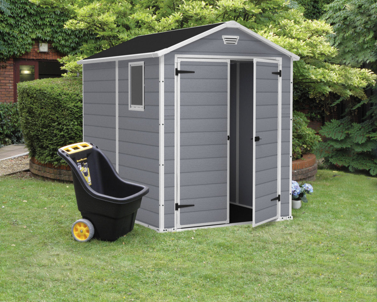 EcoSheds™ LARGE 6x8ft Gray RESIN Outdoor Storage Shed