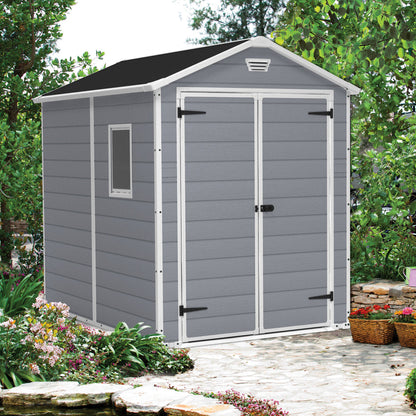 EcoSheds™ LARGE 6x8ft Gray RESIN Outdoor Storage Shed