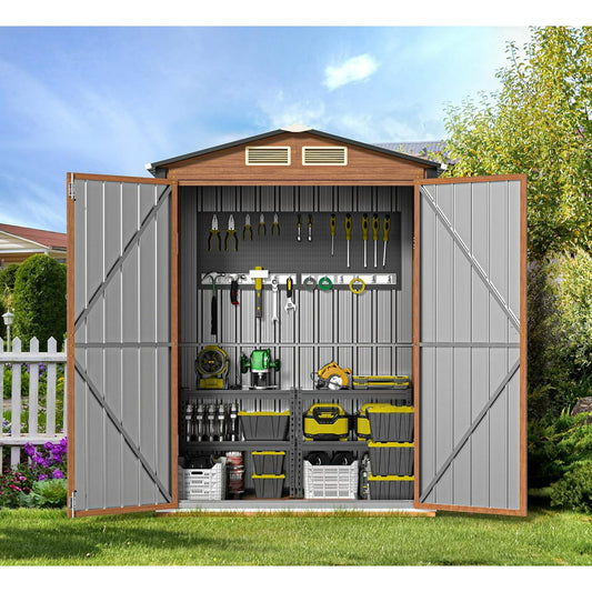 EcoSheds™ SMALL 5x3ft Brown METAL Outdoor Storage Shed