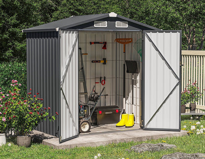 EcoSheds™ MEDIUM 6x4ft Black METAL Outdoor Storage Shed
