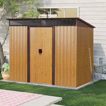 EcoSheds™ LARGE 6x8ft METAL Sliding Door Outdoor Storage Shed