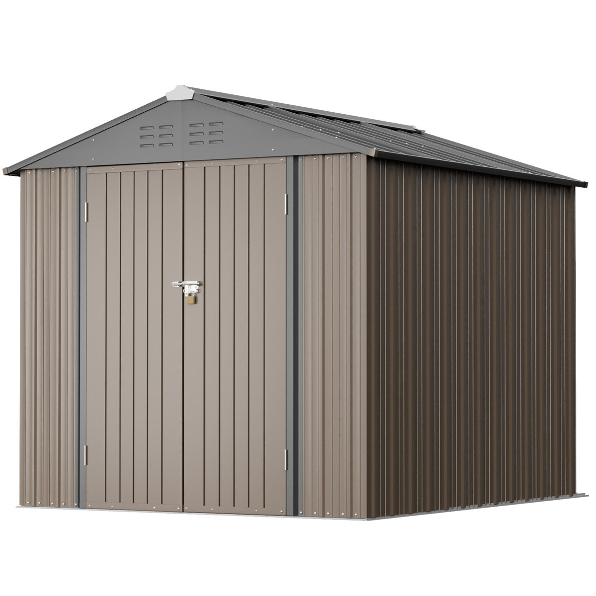 EcoSheds™ MEDIUM 6x4ft Brown METAL Outdoor Storage Shed