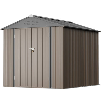 EcoSheds™ MEDIUM 6x4ft Brown METAL Outdoor Storage Shed