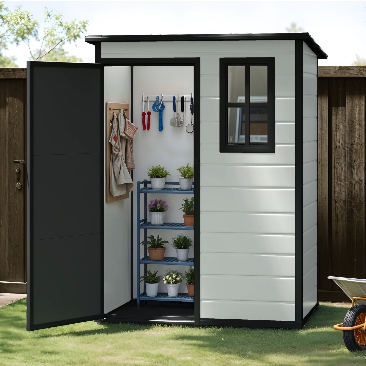 EcoSheds™ SMALL 5x3ft Black/Gray RESIN Outdoor Storage Shed