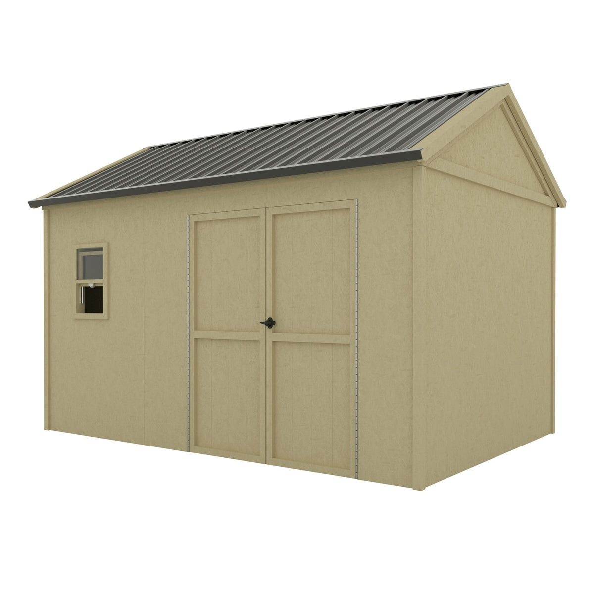 EcoSheds™ Wooden Outdoor Storage Shed 8x12ft with Metal Roof, Lockable Door and Vents