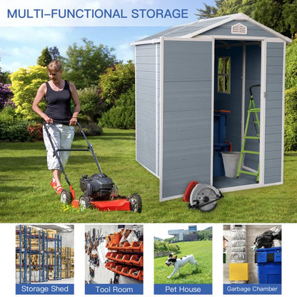 EcoSheds™ MEDIUM 4x6ft White RESIN Outdoor Storage Shed