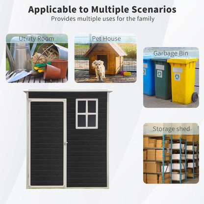 EcoSheds™ SMALL 5x3ft Black RESIN Outdoor Storage Shed