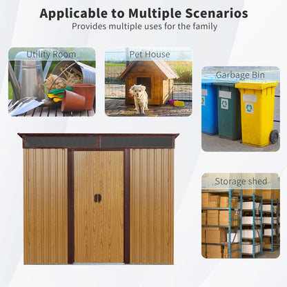 EcoSheds™ LARGE 6x8ft METAL Sliding Door Outdoor Storage Shed